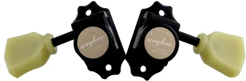 Miniatura 4 de Guyker Cabezales de Máquina de Guitarra con Bloqueo (3R + 3L) – Proporción 1:15 Llave de Afinación Vintage Deluxe con Clavijas de Repuesto