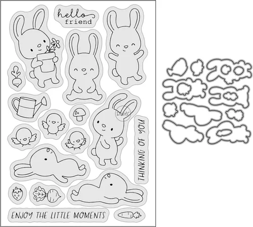 Miniatura 15 de DzIxY Bear Hedgehog Seal Fox Sellos transparentes y troqueles de corte de metal para hacer tarjetas, kit de papel para álbumes de recortes, 29