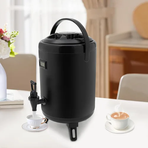 Miniatura 6 de Dispensador de bebidas aislado, dispensador de bebidas calientes de acero inoxidable de 2.11 galones con termómetro, dispensador de bebidas frías