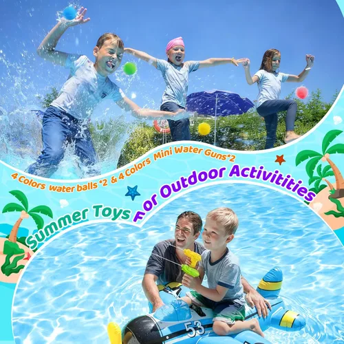 Miniatura 6 de Recuerdos de fiesta en la piscina - 48 juguetes de piscina para niños de 3 a 8 años, bolas de playa a granel, cubo de arena y palas, gafas de sol 48