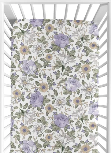 Miniatura 12 de Sweet Jojo Designs Sábanas bajeras para cuna (floral vintage de margaritas) para niñas, guardería infantil, habitación de niños pequeños