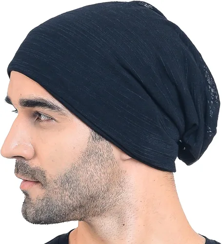 Miniatura 4 de Hombres Slouch Hollow Beanie Thin Summer Cap Skullcap B018h
