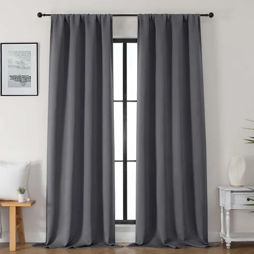 Miniatura 38 de Gwine Cortinas opacas para dormitorio, 54 pulgadas de largo, paneles de cortina de ventana con aislamiento térmico y reducción de ruido, cortinas