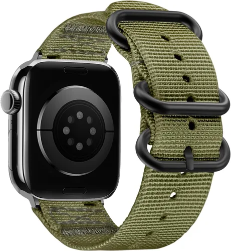 Youther Correa de nailon compatible con Apple Watch Band de 1.654 in 1.732 in 1.772 in 1.811 in 1.929 in 1.496 in 1.575 in 1.614 in, correa