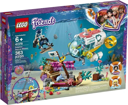 Miniatura 4 de LEGO Friends Dolphins Rescue Mission 41378 Kit de construcción con submarino de juguete y criaturas marinas, divertido juego de vida marina