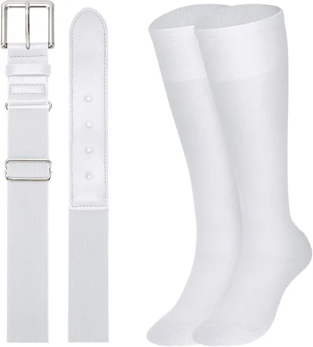 Miniatura 25 de XZQTIVE Conjunto combinado de calcetines de béisbol y softbol y cinturón de béisbol y sóftbol, calcetines de fútbol hasta la rodilla para niños