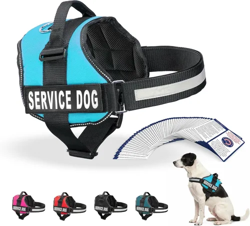 Miniatura 34 de Arnés Industrial Puppy para perros con correas y asa, y chaleco con parche reflectante, en un cómodo diseño de malla, Bright Red 2-Rojo Brillante