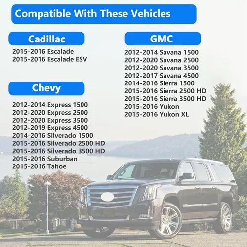 Miniatura 2 de Tapa de gasolina GT359 compatible con Cadillac Escalade ESV, Chevy Silverado 1500 2500 3500 Express 1500 2500 3500 Suburban Tahoe, GMC Sierra Yukon