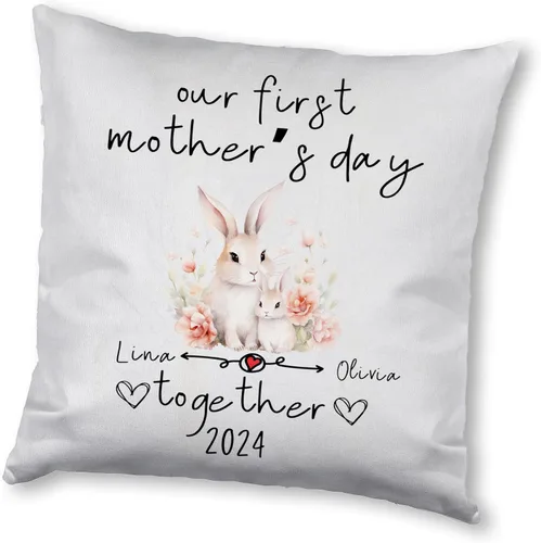 Miniatura 9 de Bunny Mothers Day, Personalised Pillow Case Decor for Home, Present for Mom, Grandmother, for Her