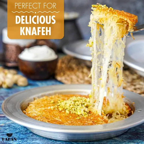 Miniatura 3 de Hakan Kunafa - Platos de servir para Kataifi Sartén de aluminio para hornear y servir Kunefe Molde para masa Knafeh Phyllo Fillo Plato