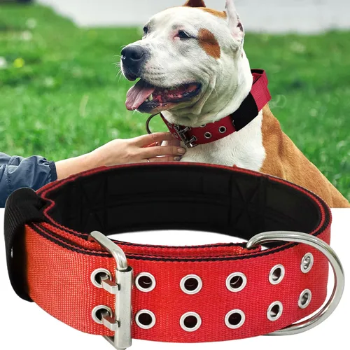 Miniatura 7 de Collar de perro grande resistente – 2 pulgadas de ancho con asa para perros de razas extra grandes, collar táctico de nailon a prueba de mordidas