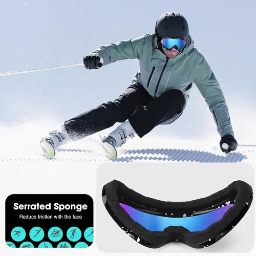 Miniatura 3 de Braylin Paquete de 2 gafas de esquí de nieve, gafas de snowboard para hombres, mujeres, jóvenes, niños, niños o niñas, gafas de moto de nieve