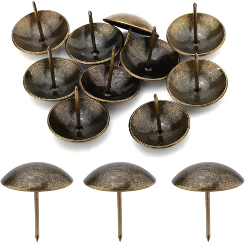 Miniatura 9 de MroMax 120 tachuelas de clavos para tapicería de 0.47 pulgadas de diámetro, hierro de estilo vintage, de metal, redondos, de 0.67 pulgadas de altura
