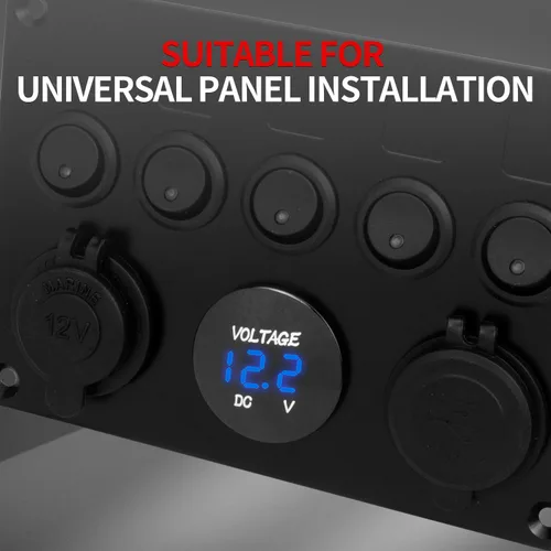 Miniatura 6 de DaierTek DC 12V 24V Display Automotriz Voltímetro de Reemplazo, Medidor de Voltaje Digital de 12 Voltios 24 Voltios 36 Voltios Impermeable Mini