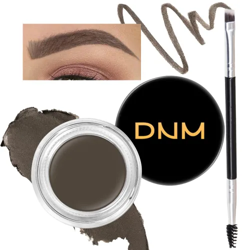 Miniatura 14 de evpct - Kit de maquillaje de pomada en gel en polvo para cejas color rubio con cepillo de doble punta, kit de plantillas para cejas para mujeres