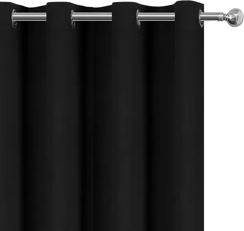 Miniatura 7 de LEMOMO Cortinas 100% opacas de 52 x 95 pulgadas, 2 paneles de oscurecimiento con aislamiento térmico para dormitorio Negro
