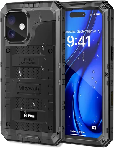 Miniatura 84 de Mitywah Funda impermeable para iPhone 7/iPhone 8 / iPhone SE 2020, funda de metal resistente de grado militar, protección de cuerpo completo
