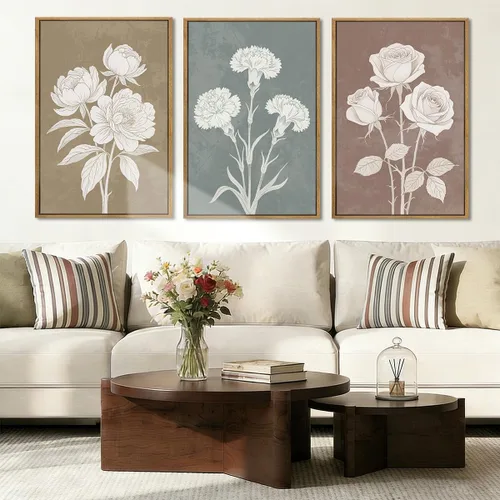 Miniatura 52 de BINCUE Lienzo de plantas botánicas neutrales, 6 piezas, arte de pared rústico, pinturas de pared de granja, impresiones botánicas de plantas