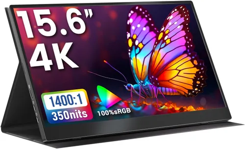 Upperizon Monitor portátil de 15.6 pulgadas 4K UHD 3840X2160 100% sRGB 60Hz IPS HDR HDMI USB-C Monitor de viaje para laptop, MacBook, PC, Surface