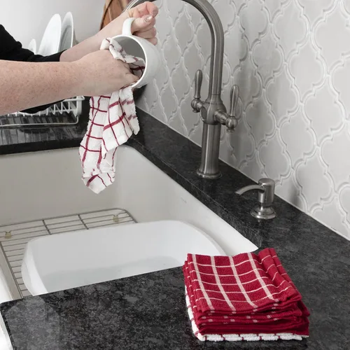 Miniatura 4 de Ritz Juego de paños de cocina a cuadros: altamente absorbente y súper suave - 100% algodón, paños de limpieza de cocina duraderos para limpiar mesas