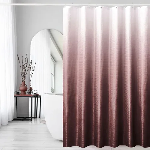 Miniatura 56 de Gibelle Cortina de Ducha Pequeña para Cabina 36 x 72 pulgadas, Cortina de Ducha de Tela Texturizada de Tejido Gofre Medio Estrecho para Baño, Beige