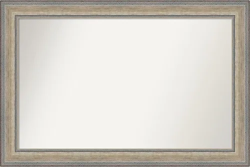 Miniatura 460 de Amanti Art Espejo de baño plateado para sobre fregadero, 28 x 47 pulgadas, espejo rectangular de plata imperial, marco de madera tradicional de gran