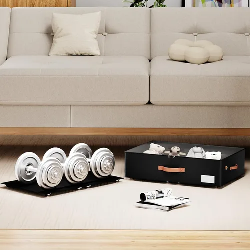 Miniatura 5 de Almacenamiento debajo de la cama con ruedas, contenedores de almacenamiento de gran capacidad de 7.5 pulgadas de altura, contenedores