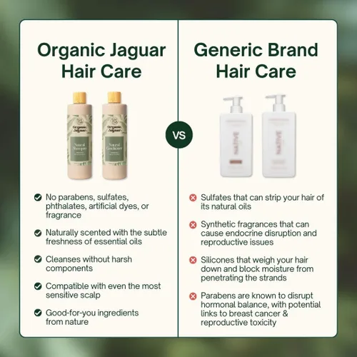 Miniatura 2 de Organic Jaguar Acondicionador natural sin perfume para el cuidado del cabello, acondicionador sin sulfato con vitamina E, ricino, aceite de argán