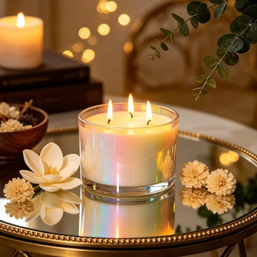 Miniatura 5 de SUPMIND Frascos para Velas de 3 Mechas de 16 oz Paquete de 6 - Frascos de Vidrio Grandes Vacíos Iridiscentes de Boca Ancha para Hacer Velas