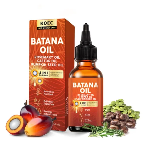Aceite de batana 4 en 1 para el crecimiento y nutrición del cabello, 100% puro orgánico natural, aceite de ricino y romero que estimula el