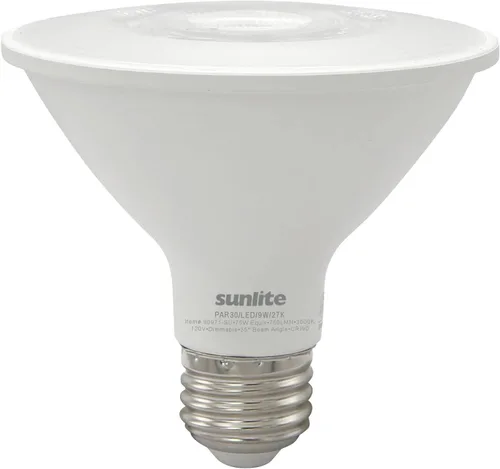 Sunlite Bombilla LED PAR30 reflectora, 9 vatios (75 W = ), 750 lúmenes, base E26 media, 90 CRI, regulable, reflector, compatible con el título 20,