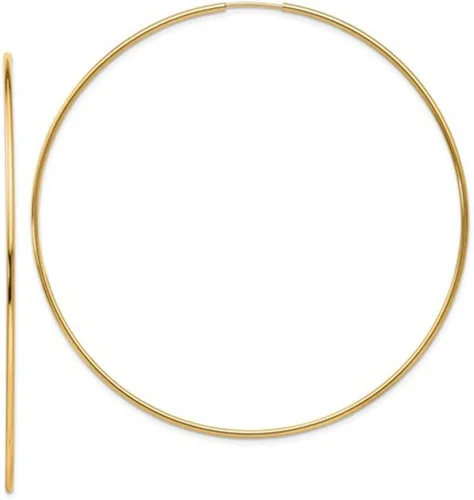 Miniatura 7 de Pendientes de aro sin fin continuos de oro amarillo de 14 quilates, tubo de 0.047 in