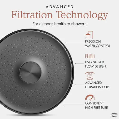 Miniatura 3 de Cabezal de ducha filtrado para agua dura Reduce el cloro y los metales pesados para mejorar la salud de la piel y el cabello Cabezal de ducha