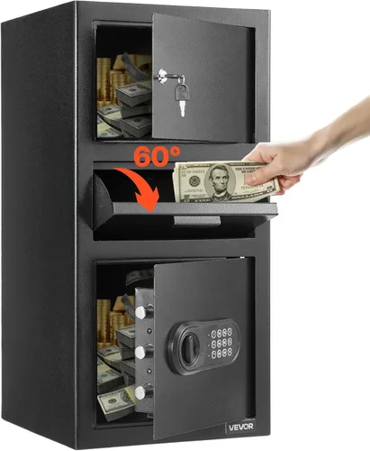 Miniatura 11 de VEVOR Caja Fuerte de Depósito de 0.6 Pies Cúbicos, Caja Fuerte de Ranura de Depósito con Contraseña y Perilla Giratoria, Caja de Depósito