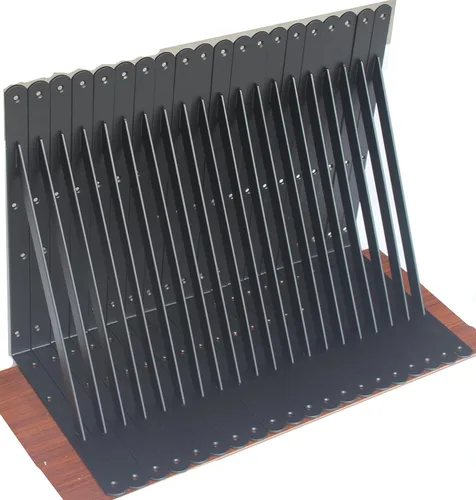 Miniatura 51 de Paquete de 16 soportes de estante resistentes negros de 20 pulgadas de largo x 12 pulgadas de alto con tornillos, soportes de estante de metal