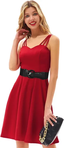 Miniatura 19 de GRACE KARIN Cinturón de cincha elástico ancho para mujer, cinturón vintage con hebilla gruesa de 3 pulgadas, S-XXXXL