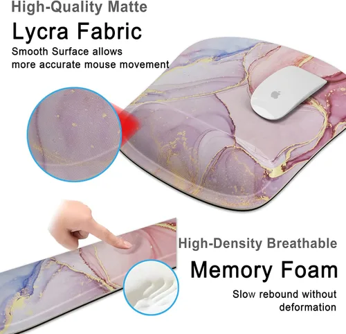 Miniatura 3 de Reposamuñecas para teclado de espuma viscoelástica con soporte de muñeca para computadora con base de goma antideslizante para el hogar, oficina