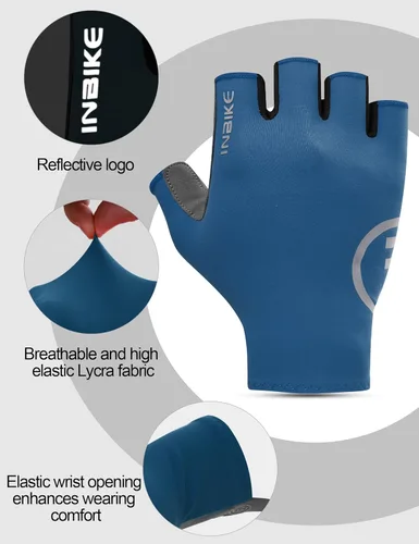 Miniatura 3 de INBIKE Guantes de ciclismo para hombres y mujeres, guantes de bicicleta transpirables ligeros de medio dedo, guantes de ciclismo de montaña