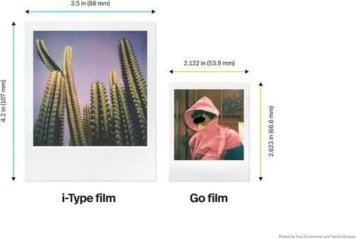 Miniatura 5 de Polaroid Originals Go - Película instantánea a color, marco negro, para cámara Polaroid GO, 2 paquetes dobles con tela (32 fotos)