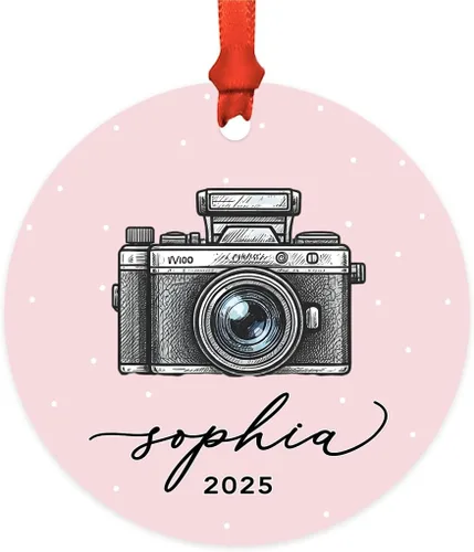 Miniatura 14 de Andaz Press Adorno de cámara de película personalizada de metal de 3.5 pulgadas 2026, el mejor fotógrafo de la historia, adornos de cámara
