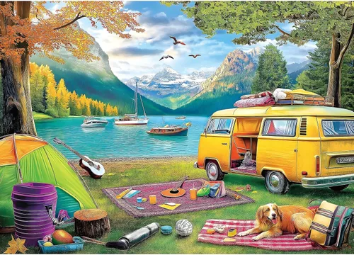 Miniatura 26 de Blueforest Rompecabezas de 1000 piezas para adultos y personas mayores, rompecabezas colorido de faro de pueblo costero, rompecabezas de 27.5 x 19.7