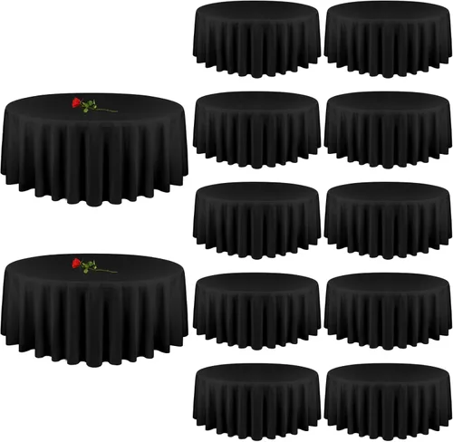 Miniatura 25 de 12 paquetes de manteles blancos, 52 x 52 pulgadas, manteles lavables de poliéster resistentes a manchas y arrugas para mesas cuadradas, mantel