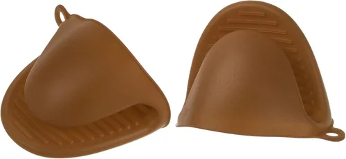 Miniatura 20 de HARFINGTON 2 mini guantes de horno gruesos, resistentes al calor, de silicona, agarres para cocina, hornear, barbacoa, resistentes al calor, gris