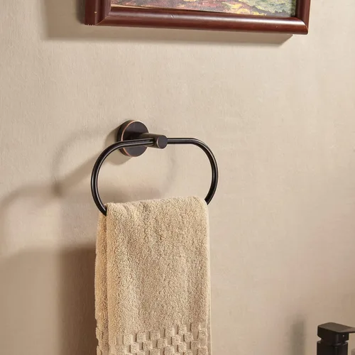 Miniatura 2 de Soporte de papel higiénico de bronce, soporte para toallas de mano, juego de soporte de toalla frotado con aceite, soporte de rollo de papel