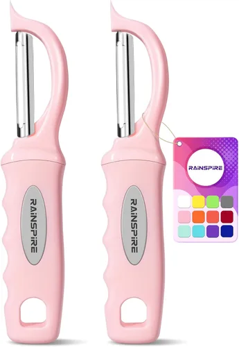 Miniatura 7 de Rainspire Pelador de verduras, pelador de patatas para cocina, cuchillas afiladas de acero inoxidable, mango cómodo, pelador de frutas, pelador