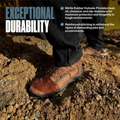 Miniatura 5 de EVER BOOTS ULTRA DRY Botas de trabajo de senderismo impermeables para hombre, zapatos ligeros de cuero de utilidad, botas tácticas militares al aire