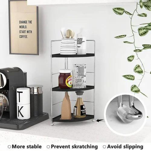 Miniatura 2 de Organizador de encimera de baño de 3 niveles, bandeja de tocador, almacenamiento de cosméticos y maquillaje, estante de pie para especias de cocina