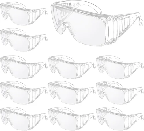 ANSI Z87.1 Clear Safety Glasses Over Eyeglasses, Anti-Fog Scratch Safety Goggles for Men Women Adults