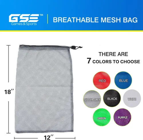 Miniatura 15 de GSE Games & Sports Expert Bolsa de malla con cordón para béisbol, pelotas de pickleball, pelotas de golf, gimnasio, equipo de natación, lavandería