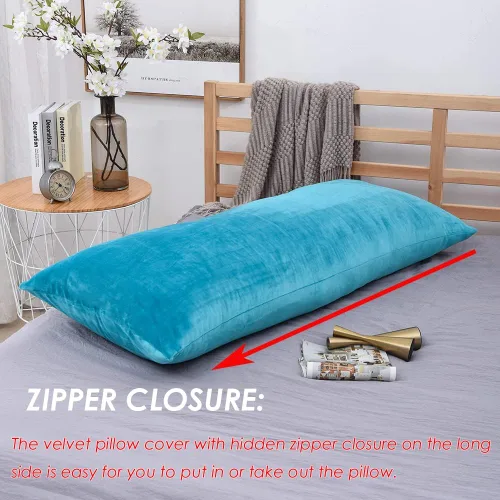 Miniatura 2 de TAOSON Cozy Luxury - Funda de almohada larga suave de 20 x 54 pulgadas, funda de almohada de terciopelo con cremallera, funda de cojín